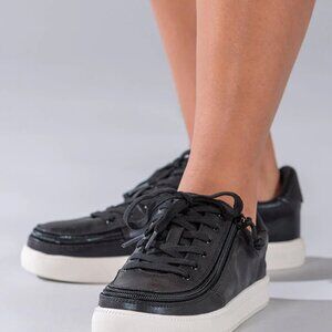 NEW Billy Footwear Women Sneaker Low Top Zip Up Black Adaptive Size 7 M BY80